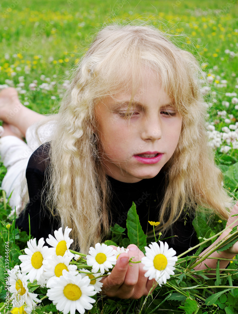 Girl in the grass. Girl in the grass.
