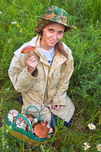 The girl with the mushroom.