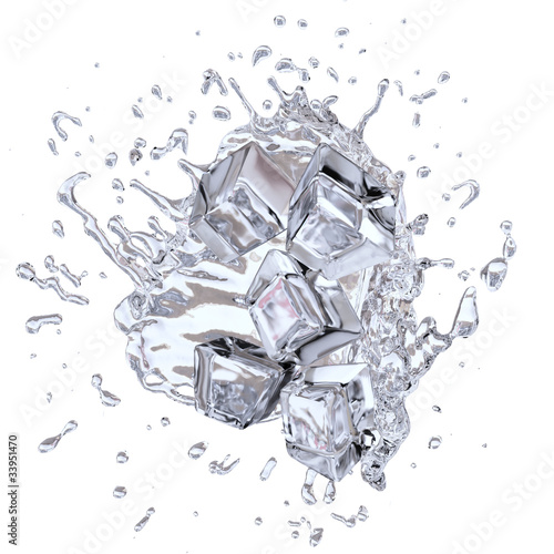 Splashing icecubes photo