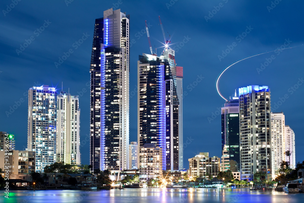 australian modern city at night