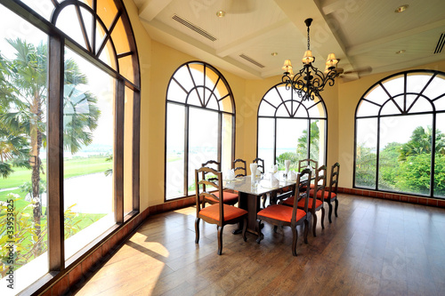 dining room with a view