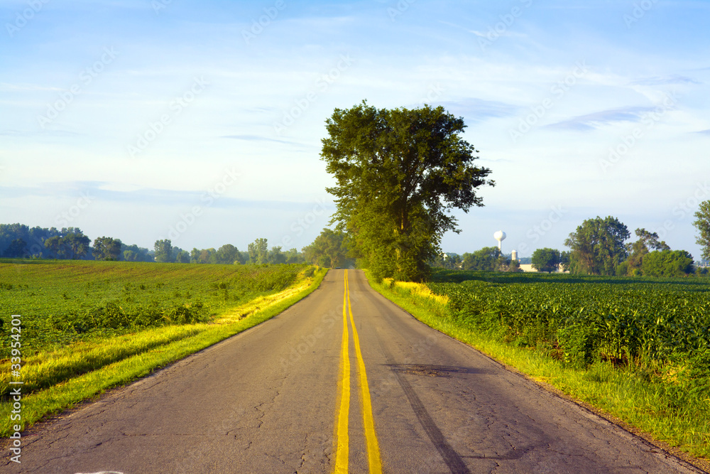 Naklejka premium American Road with SunLight