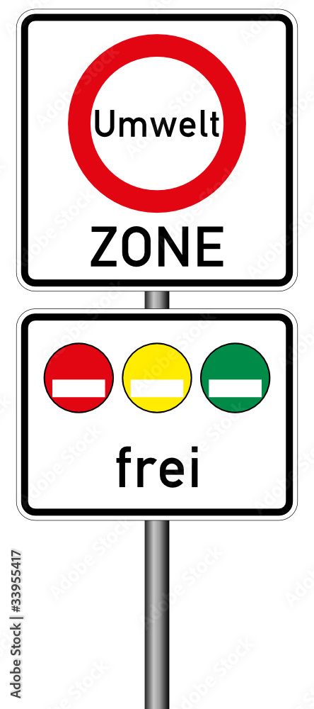 Umweltzone Verkehrszeichen Vektor Feinstaubplakette Umweltzone Verkehrszeichen Vektor Feinstaubplakette