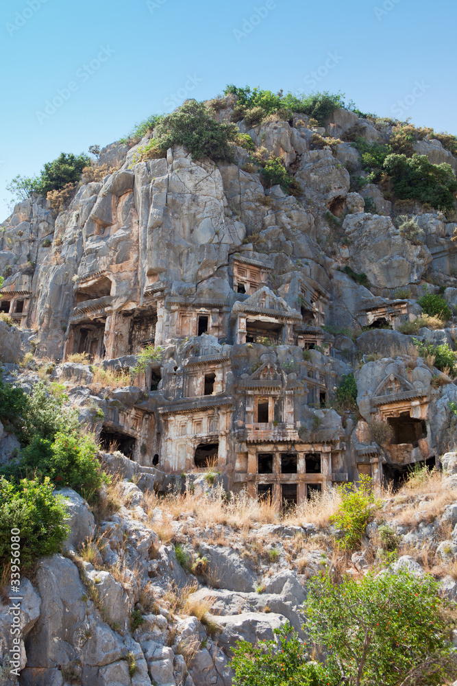 Rock tombs in Myra, Demre, Turkey