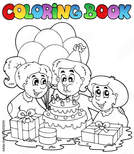 Coloring book with party theme 2