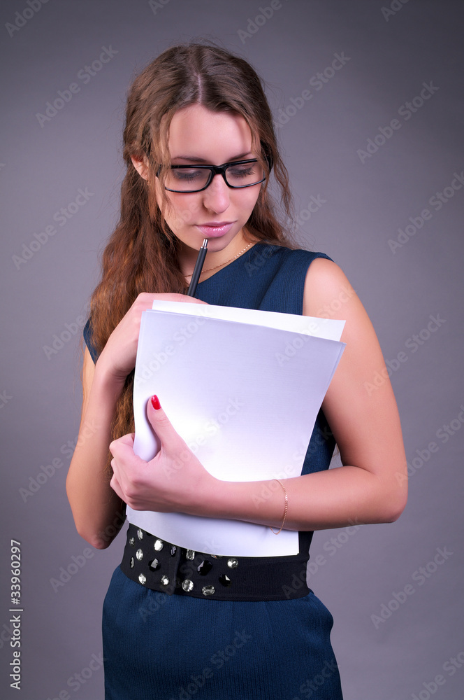 Businesswoman with documents Businesswoman with documents
