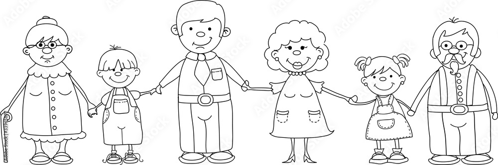Family coloring pages, Preschool coloring pages, Family coloring