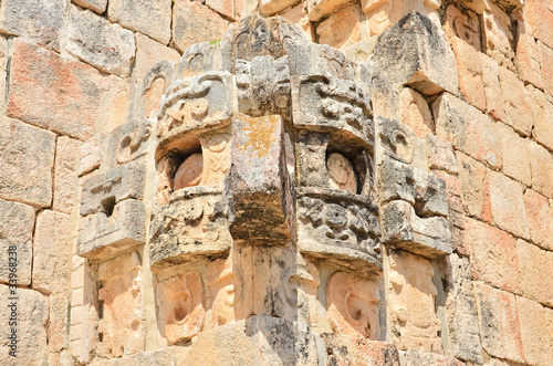 Mayan ruins, Uxmal, Mexico - Pyramid of the Magician, detail