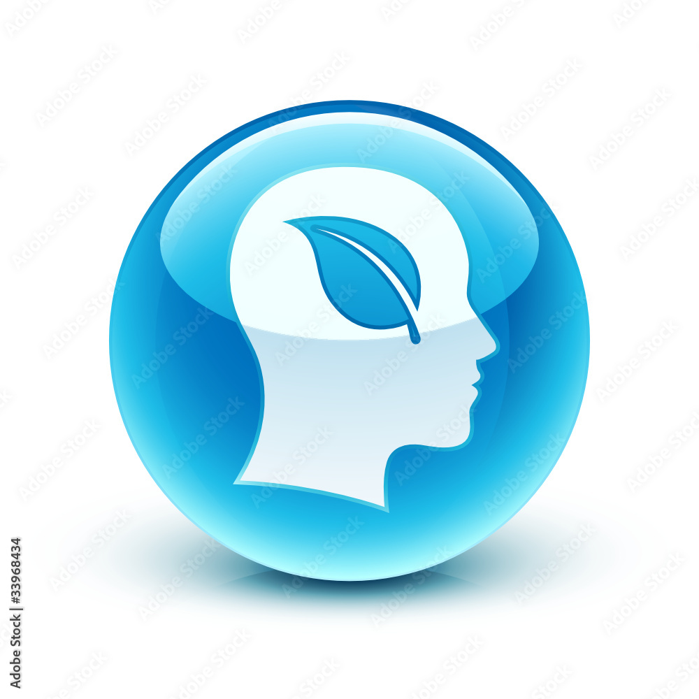 Fototapeta premium icône tête nature / ecological icon