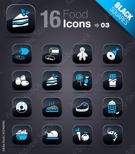 Black Squares - Food Icons