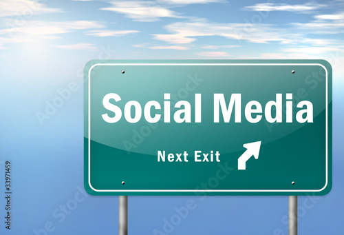 Highway Signpost "Social Media - Next Exit"