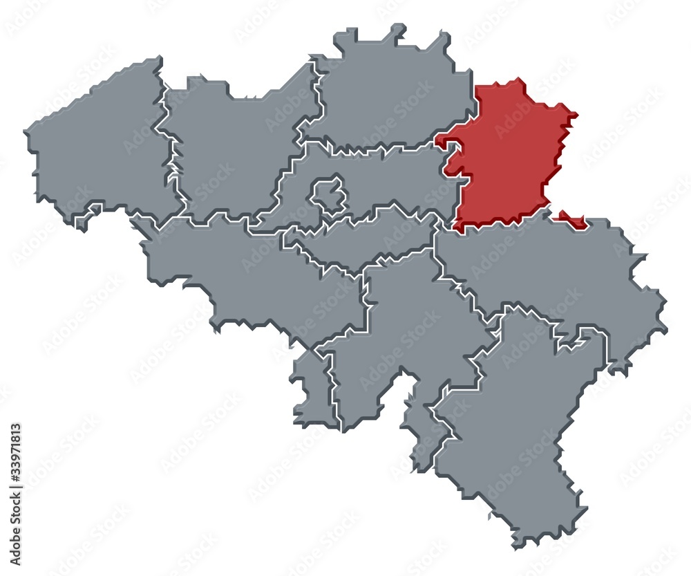 Map of Belgium, Limburg highlighted