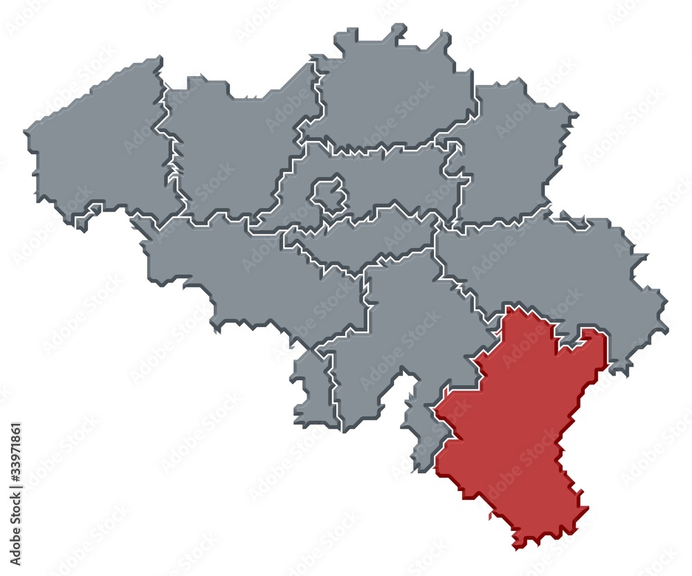 Fototapeta premium Map of Belgium, Luxembourg highlighted