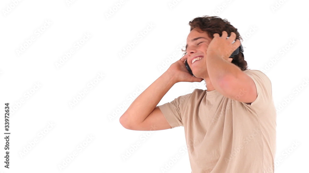Man enjoying some music Man enjoying some music