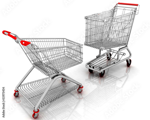 3d models shopping carts isolated on white background © 3ddock