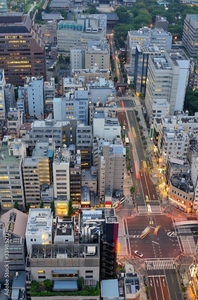 Naklejka premium Skyline of Tokyo, Japan w Minato Ward