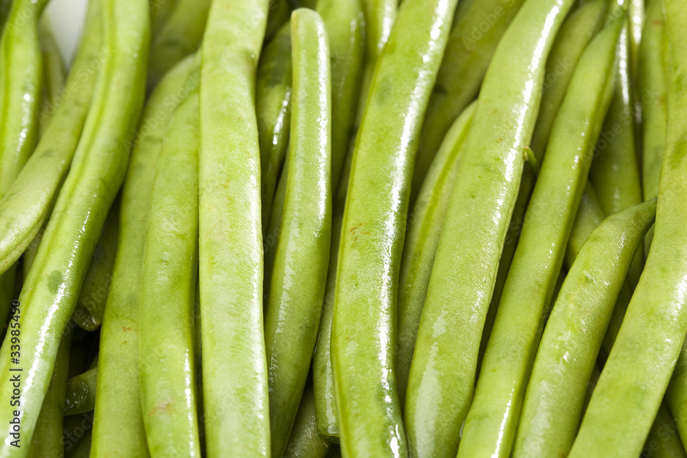 A fresh green string bean A fresh green string bean