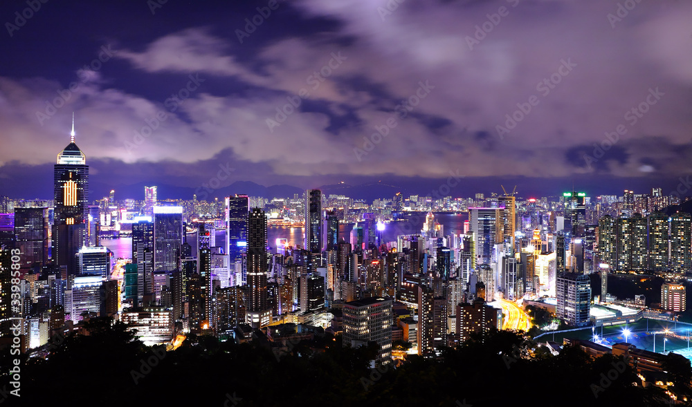 Obraz premium Hong Kong city at night