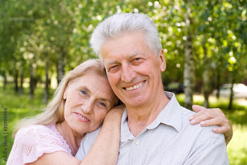 elderly couple at nature