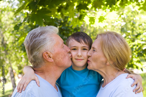 boy with grandparents
