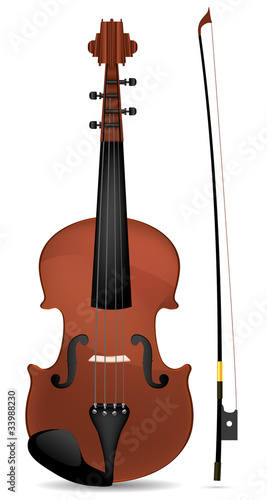 classic violin isolated on white background