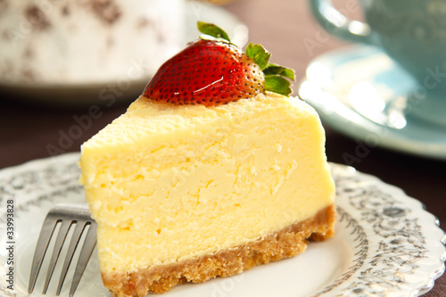 Cheese cake with strawberry on top