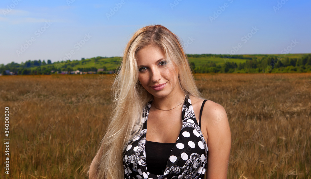 A girl in a wheat field