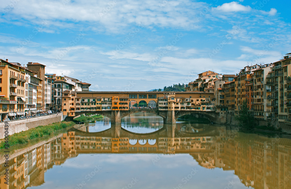 Medieval Bridge over the Arno River, in Florence
