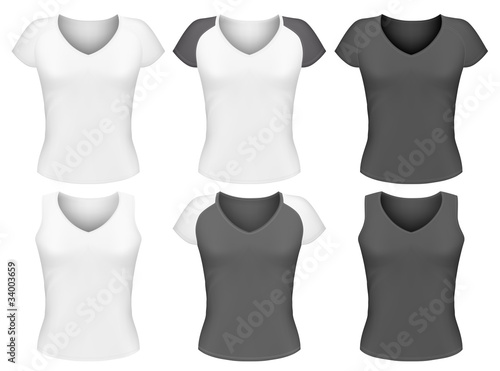 Vector woman t-shirt design template.