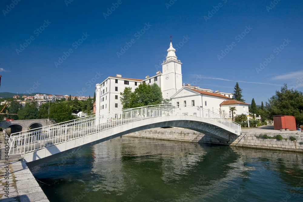 Church of the Blessed Virgin Mary and the bridge in Crikvenica