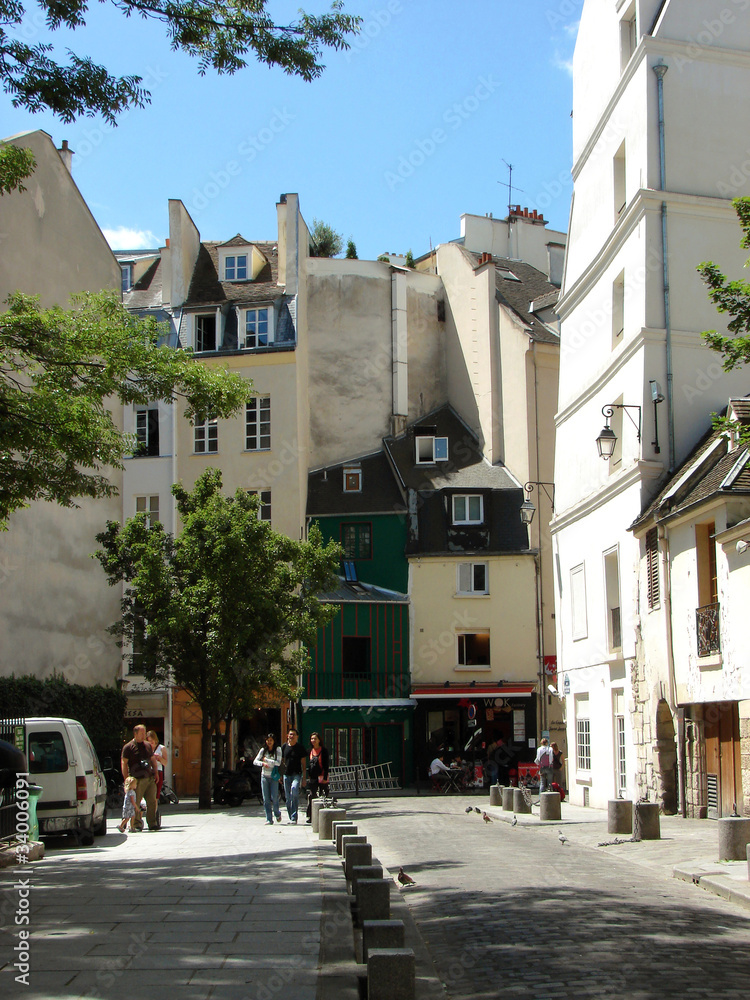 typical street of old paris
