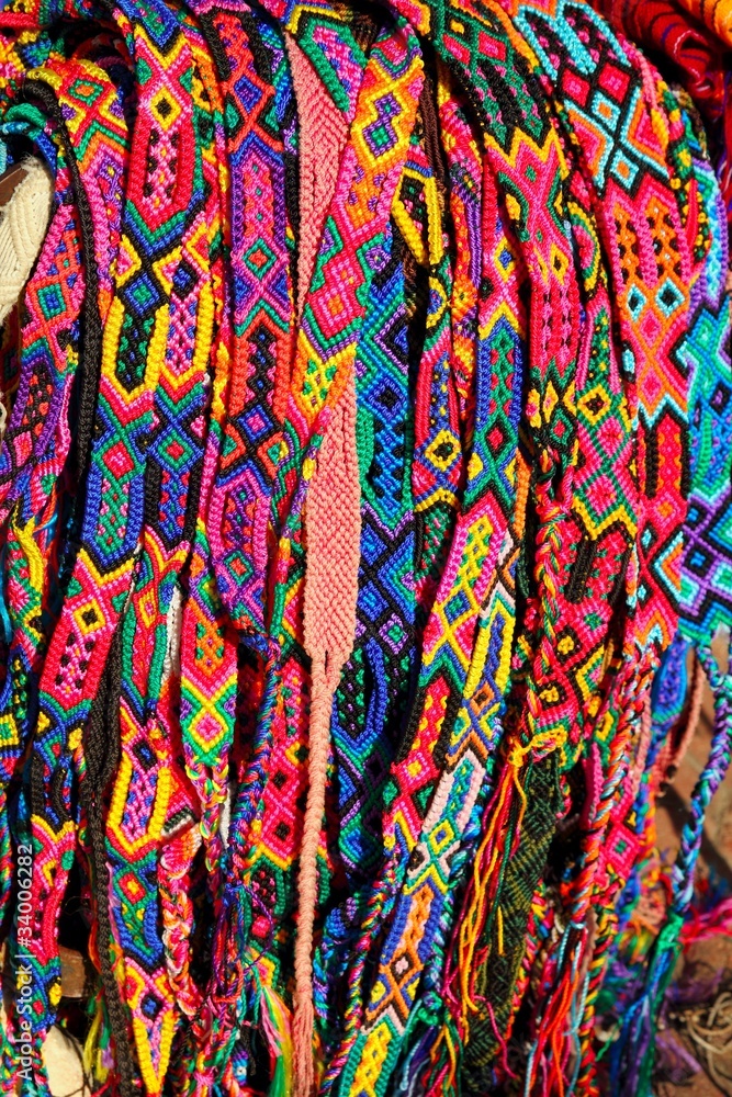 Chiapas Mexico handcrafts belts colorful bracelets
