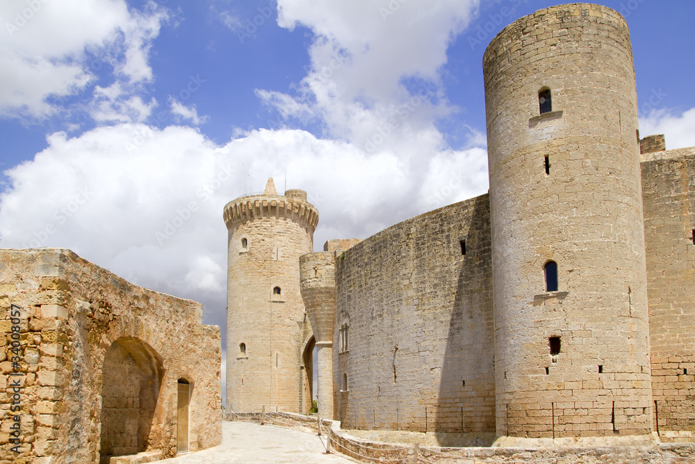 Castle Castillo de Bellver in Majorca at Palma of Mallorca