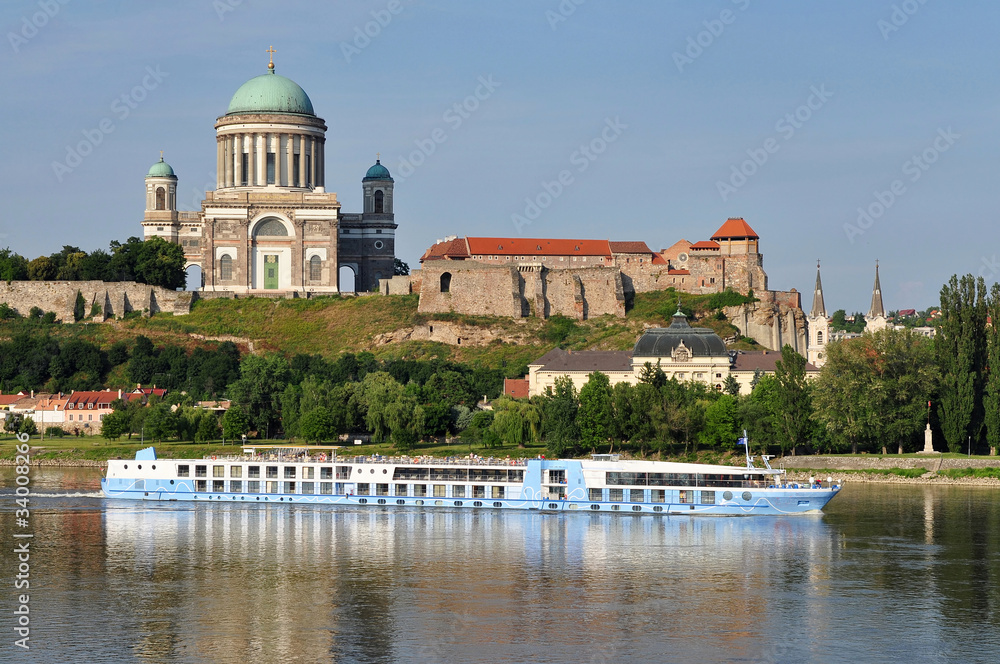 cruise and grand building of Basilica Esztergom,Hungary