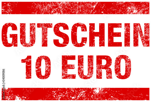 Stempel "Gutschein 10 Euro" Rot