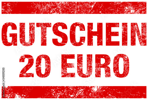 Stempel "Gutschein 20 Euro" Rot