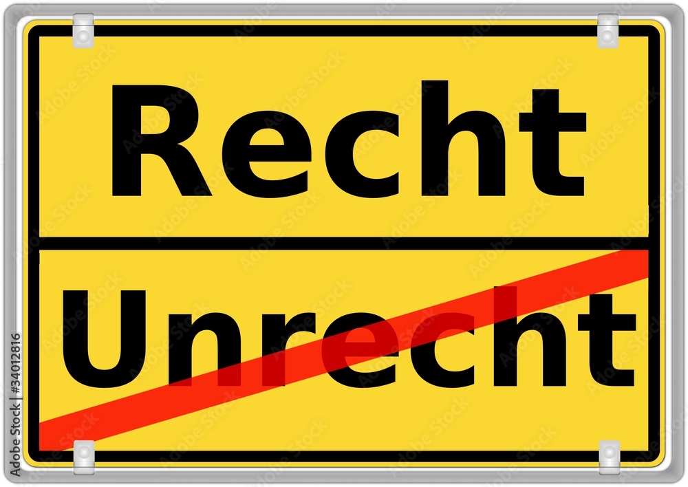 Fototapeta premium Recht vs. Unrecht