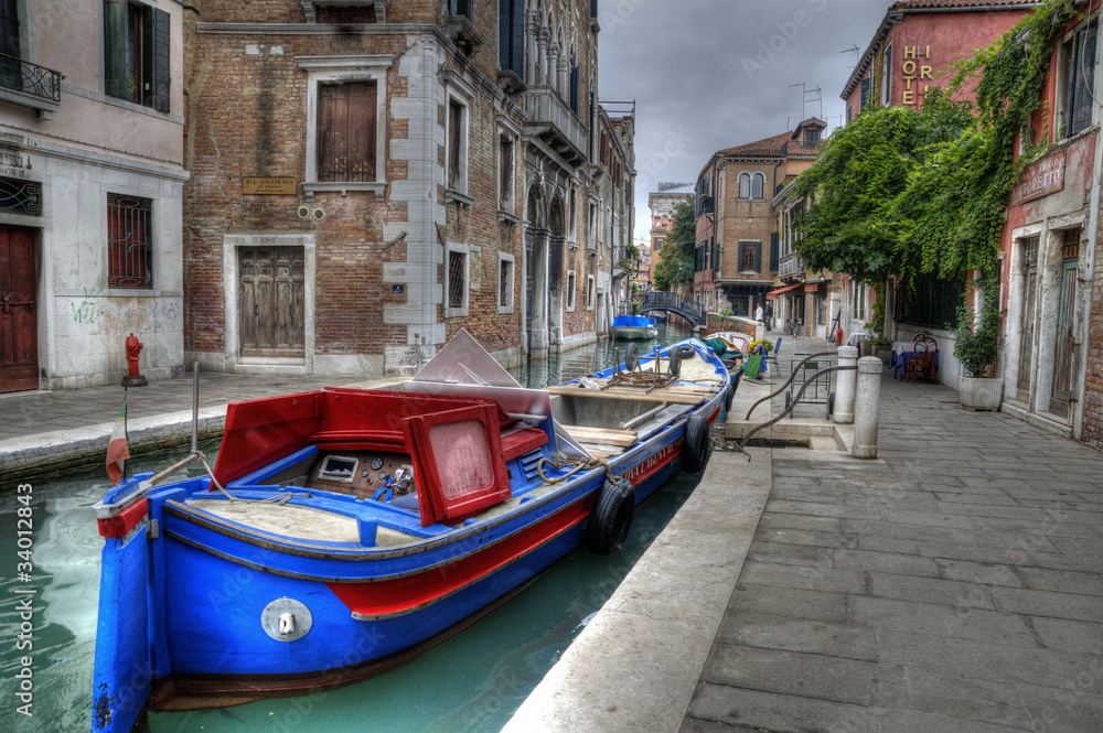 Canal Barge in Venice, Italy.
