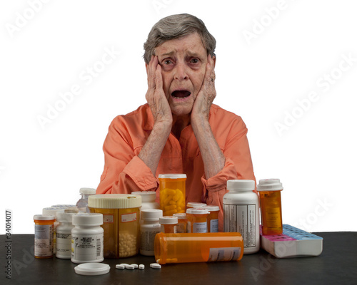 Senior woman with medications