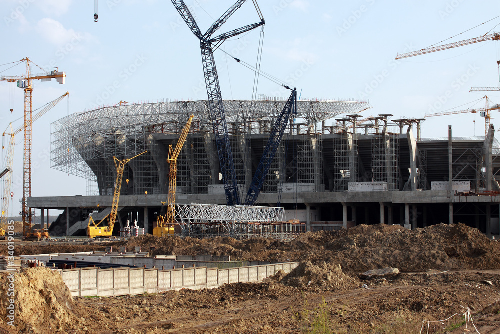 Naklejka premium stadium construction