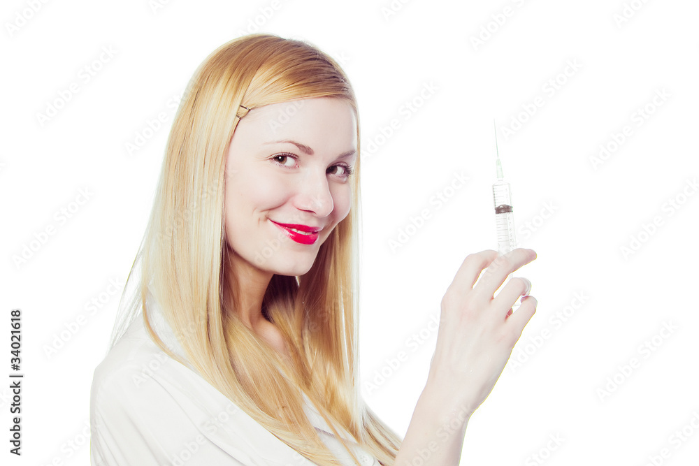 Obraz premium pretty nurse with syringe