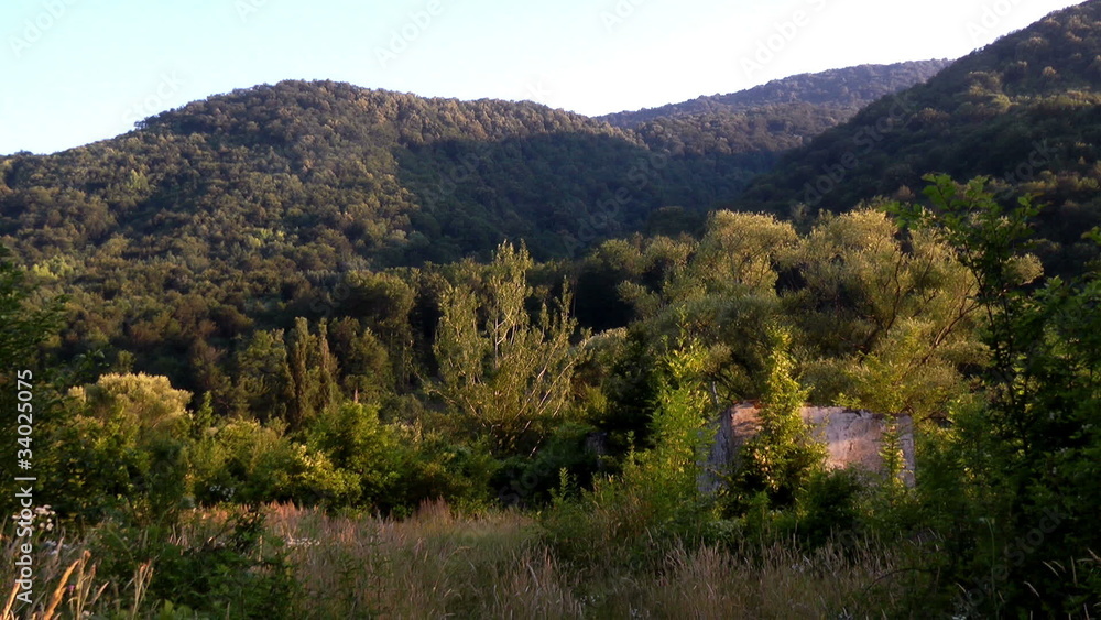 The ruins in the mountains in the North Caucasus The ruins in the mountains in the North Caucasus