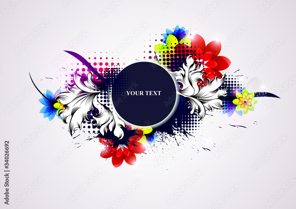 Fototapeta premium Floral banner with place for text