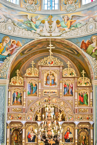Interior of an orthodox church in Ukraine © Nadiyka