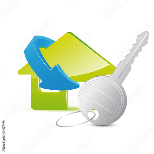 vecteur maison et clé