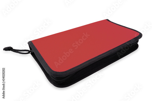 Red storage bag for cd and dvd