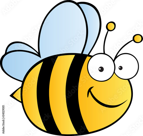 Cute Cartoon Bee.Vector illustration
