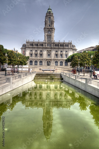 Porto City Hall Reflection, Portugal.