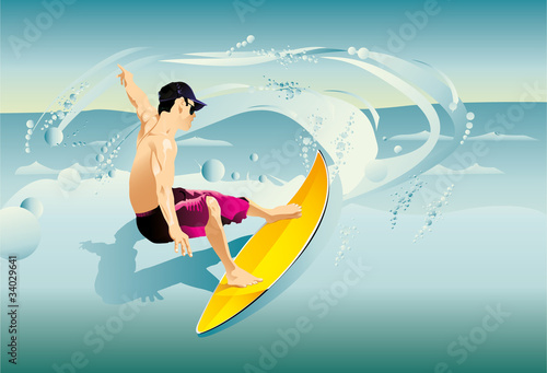 Surfer on Wave