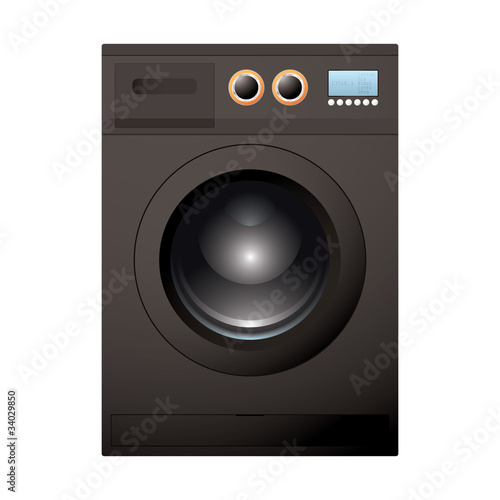 Black washing machine